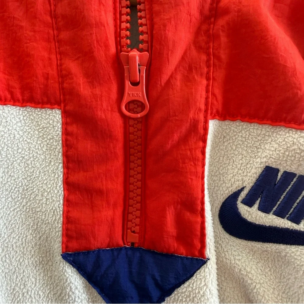 Nike Women's Red & White Half-Zip Fleece Pullover